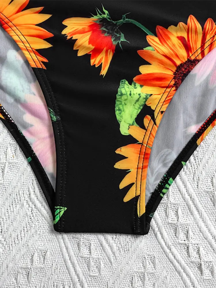 "Flinders" Floral High-Waist Bikini Set