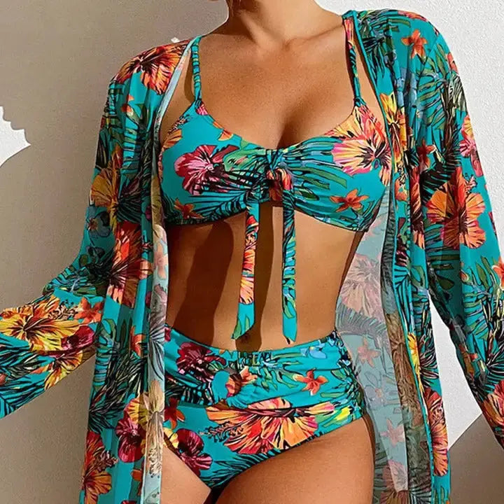 "Hamilton" Three Piece Floral Pattern Soltans of Swim