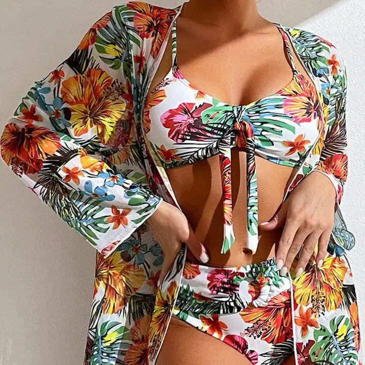 "Hamilton" Three Piece Floral Pattern Soltans of Swim