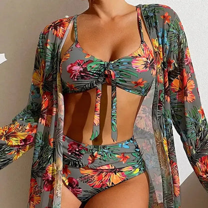 "Hamilton" Three Piece Floral Pattern Soltans of Swim